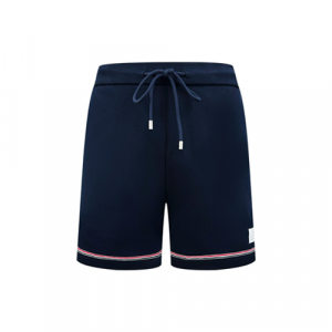 [주문접수] Thom Browne 미드타이 인터락 코튼 남성 반바지 네이비 MJS001A-00535 415